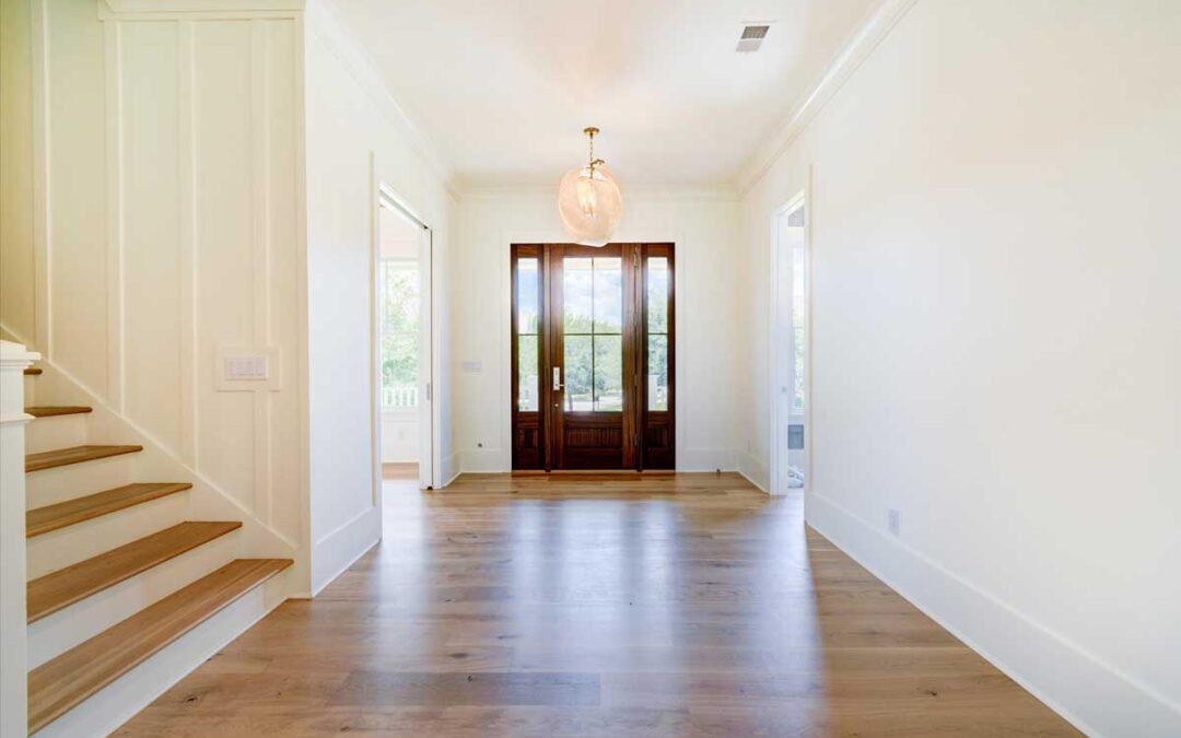 A grand foyer with room for your furnishings